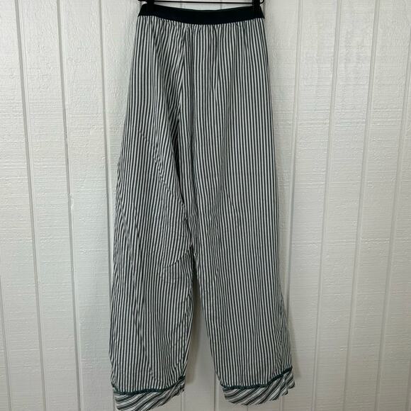 💓Sold 💓not for sale💓Pink VS Women Striped Wide Leg Pajama Pants Green Holiday L - Picture 6 of 8